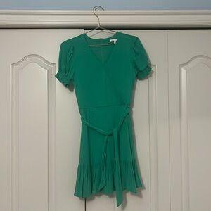 Girls size large green dress